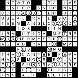 Halftime Crossword Solution