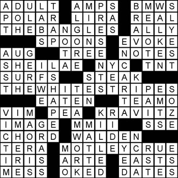 Halftime Crossword Solution