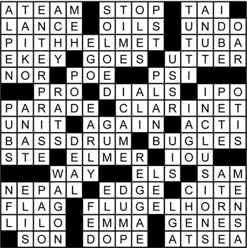 Halftime Crossword Solution