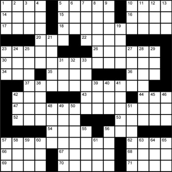 Halftime Crossword Grid