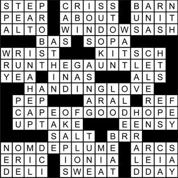 Halftime Crossword Solution