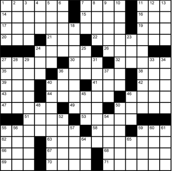 Halftime Crossword Grid