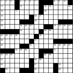 Halftime Crossword Grid