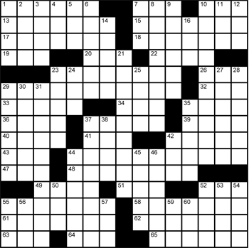 Halftime Crossword Grid