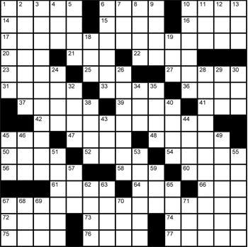 Halftime Crossword Grid