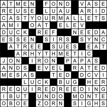 Halftime Crossword Solution