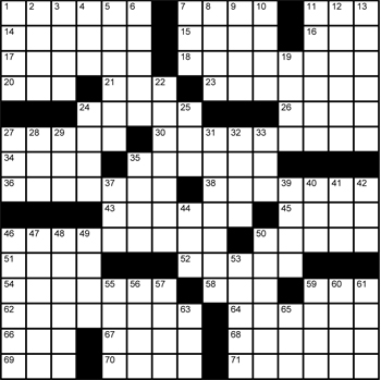 Halftime Crossword Grid