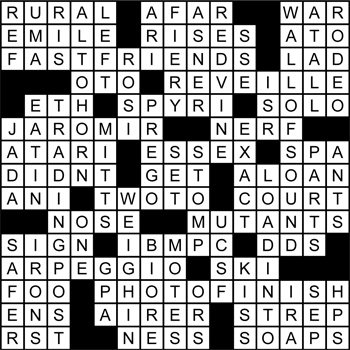 Halftime Crossword Solution