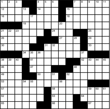 Halftime Crossword Grid