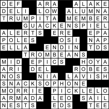 Halftime Crossword Solution