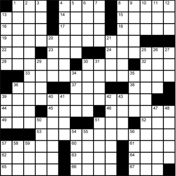 Halftime Crossword Grid