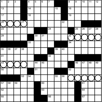 Halftime Crossword Grid