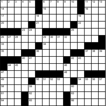 Halftime Crossword Grid