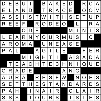 Halftime Crossword Solution