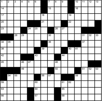 Halftime Crossword Grid