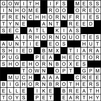 Halftime Crossword Solution