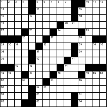 Halftime Crossword Grid