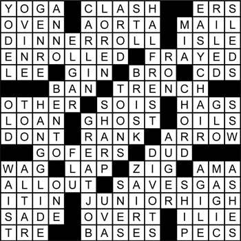 Halftime Crossword Solution