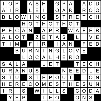 Halftime Crossword Solution