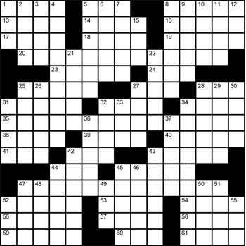 Halftime Crossword Grid