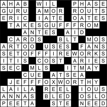 Halftime Crossword Solution