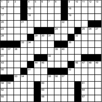 Halftime Crossword Grid
