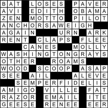 Halftime Crossword Solution