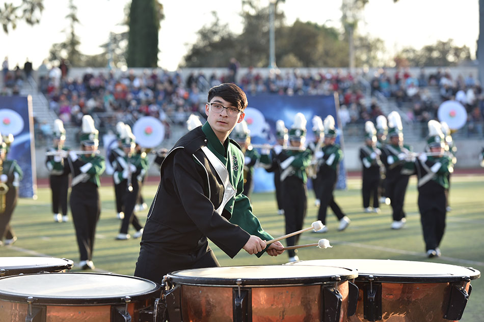The Kaiser High School Catamount Pride Band and Color Guard